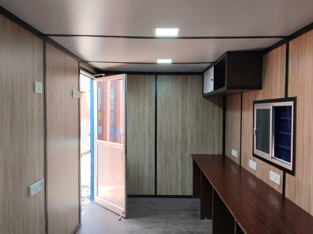 Container home in mountain setting